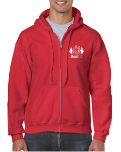 Deadfit Embroidered Red Zipped Hoody