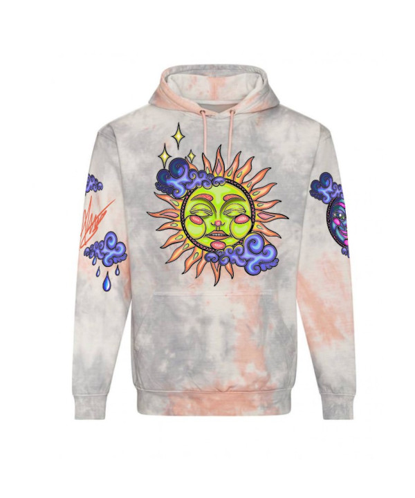 Celestial Sun and Moon Tiedye hoody
