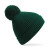 Engineered knit ribbed pom pom beanie