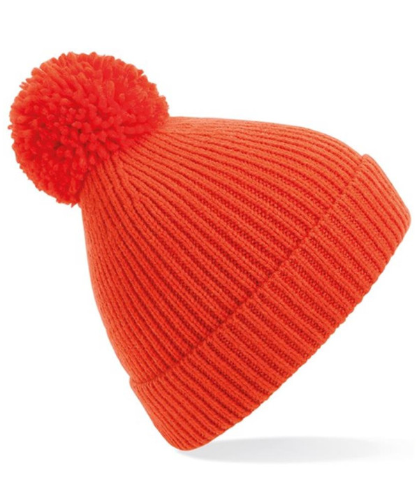 Engineered knit ribbed pom pom beanie Engineered knit ribbed pom pom beanie