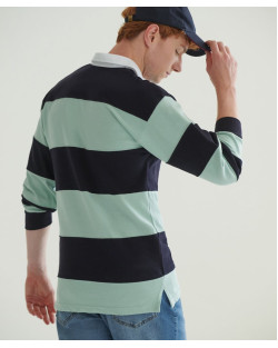 Sewn stripe long sleeve rugby shirt Sewn stripe long sleeve rugby shirt