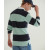 Sewn stripe long sleeve rugby shirt