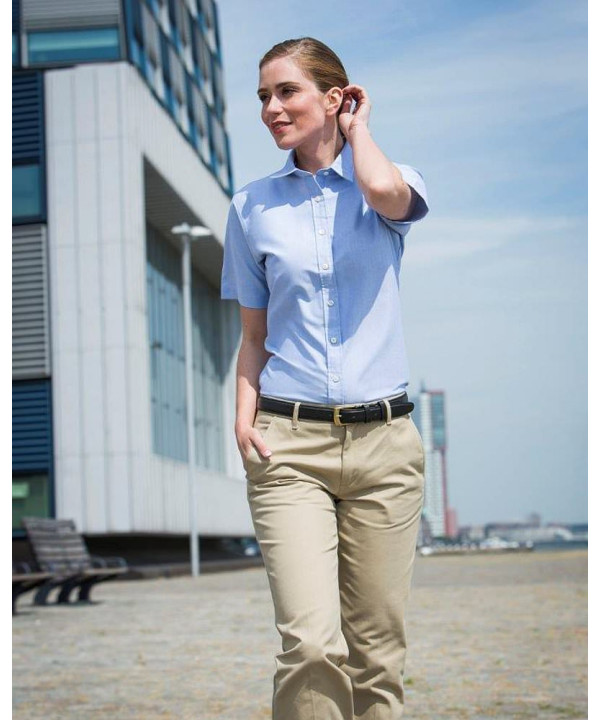 Henbury Ladies Oxford S/S Shirt