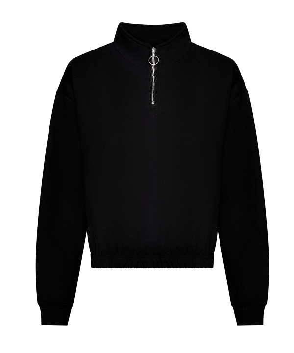 Womens Cropped 1/4 Zip Sweat Womens Cropped 1/4 Zip Sweat