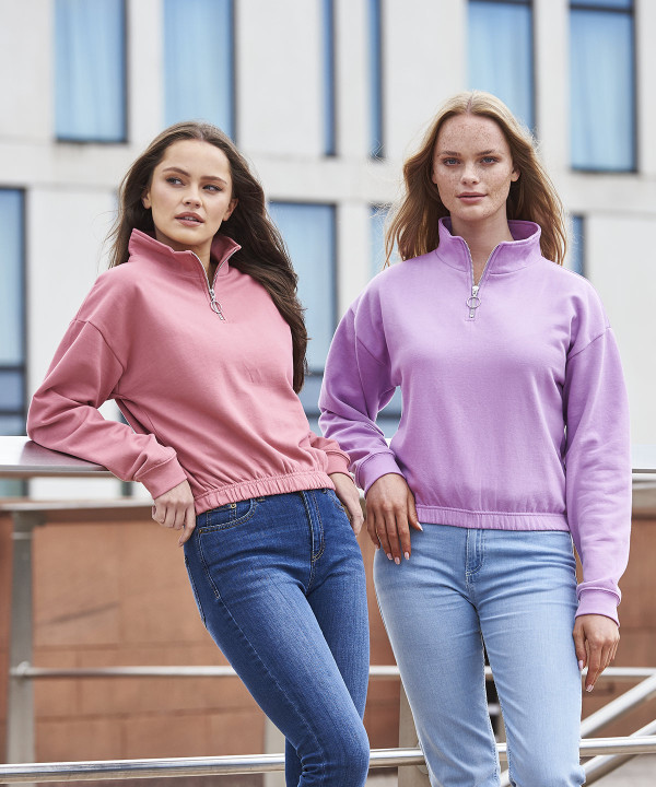 Womens Cropped 1/4 Zip Sweat Womens Cropped 1/4 Zip Sweat