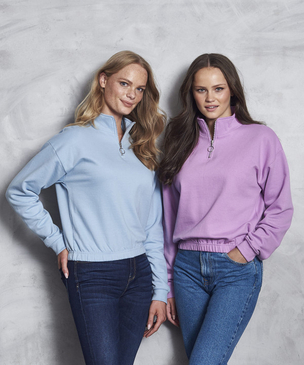 Womens Cropped 1/4 Zip Sweat Womens Cropped 1/4 Zip Sweat