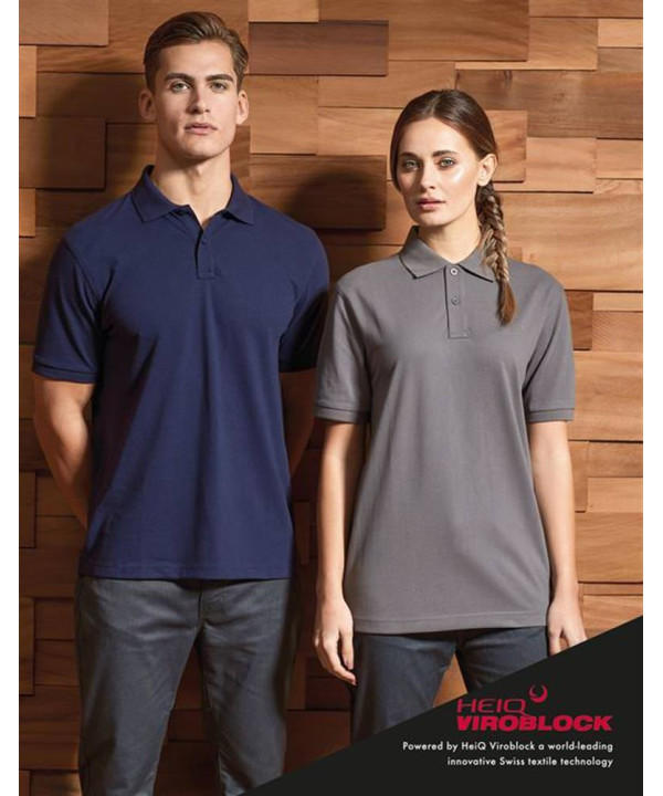 Unisex polo shirt, powered by HeiQ Viroblock Unisex polo shirt, powered by HeiQ Viroblock