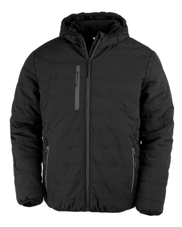 Recycled black compass padded winter jacket