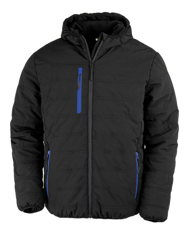 Recycled black compass padded winter jacket