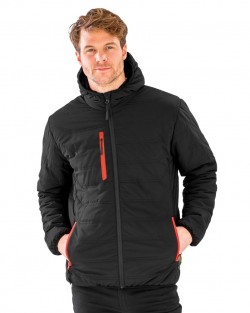 Recycled black compass padded winter jacket