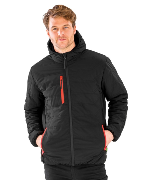 Recycled black compass padded winter jacket Recycled black compass padded winter jacket