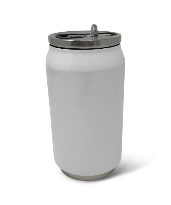 Double Wall 9oz Stainless Steel Can w/ Straw