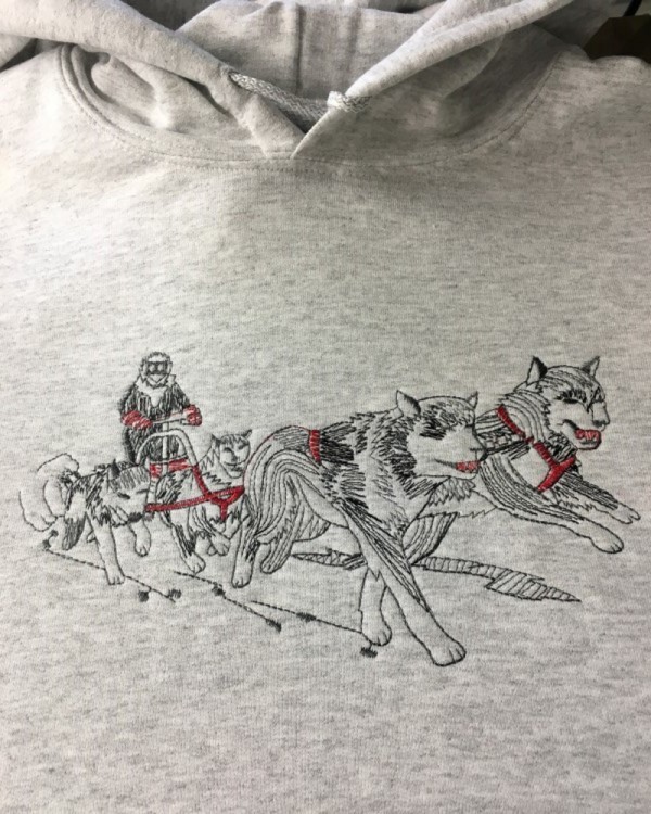 Embroidered Sled Dog Team
