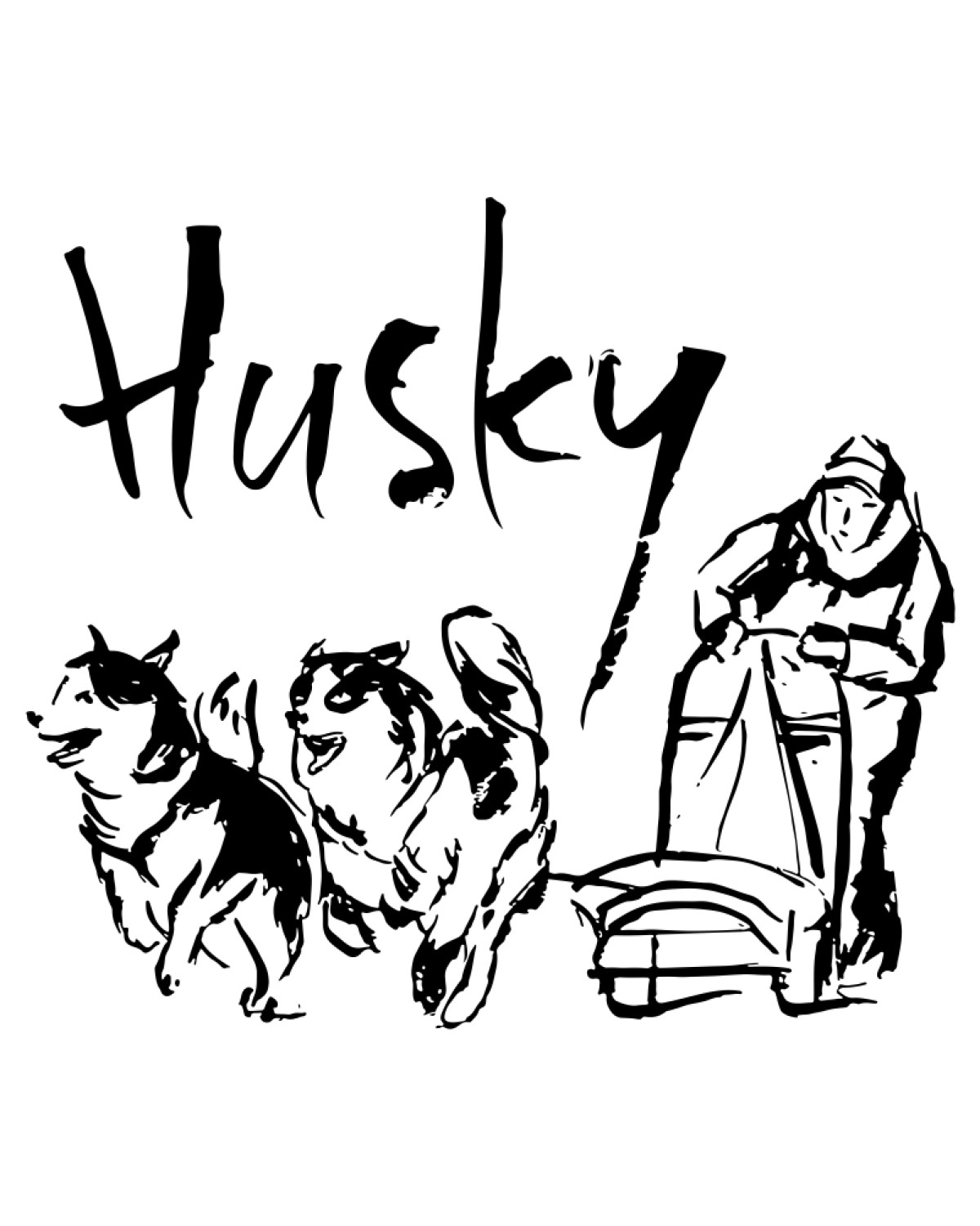2 Dog Mushing print on Unisex TShirt or Hoodies