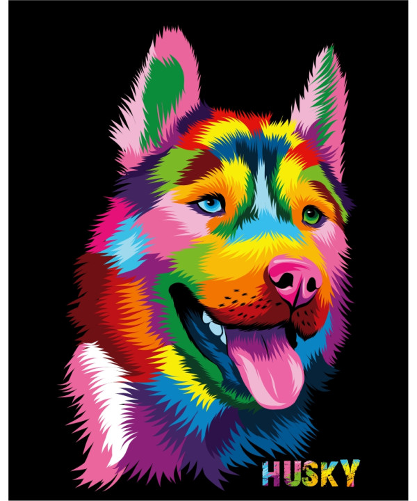 Abstract Husky Head