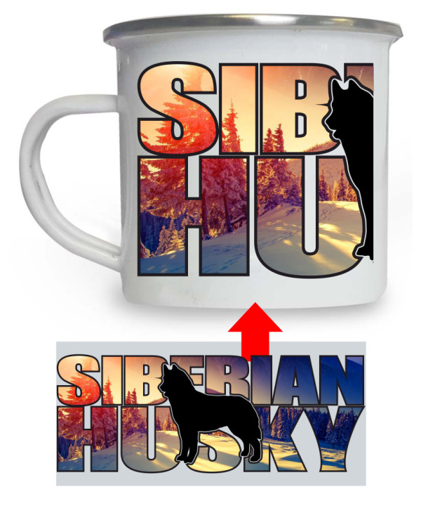 Husky Enamel Mug