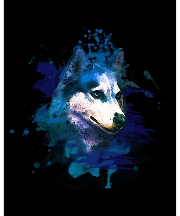 Husky Head Watercolour Husky Head Watercolour