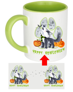 Howloween Husky Howl Paw Mug Howloween Husky Howl Paw Mug