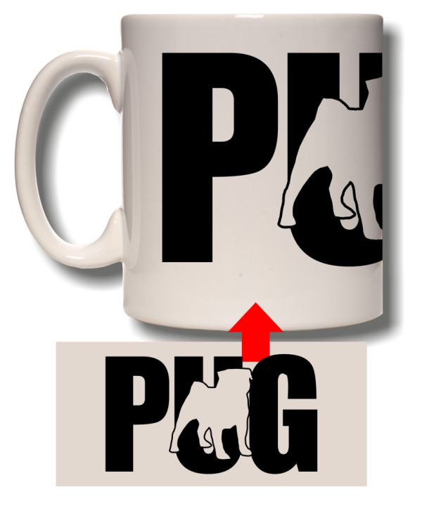Pug Silhouette Mug Pug Silhouette Mug