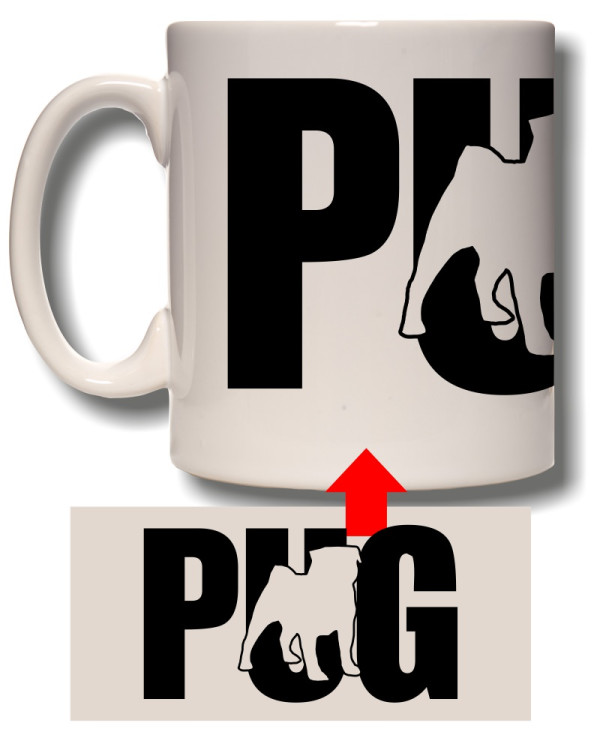 Pug Silhouette Mug