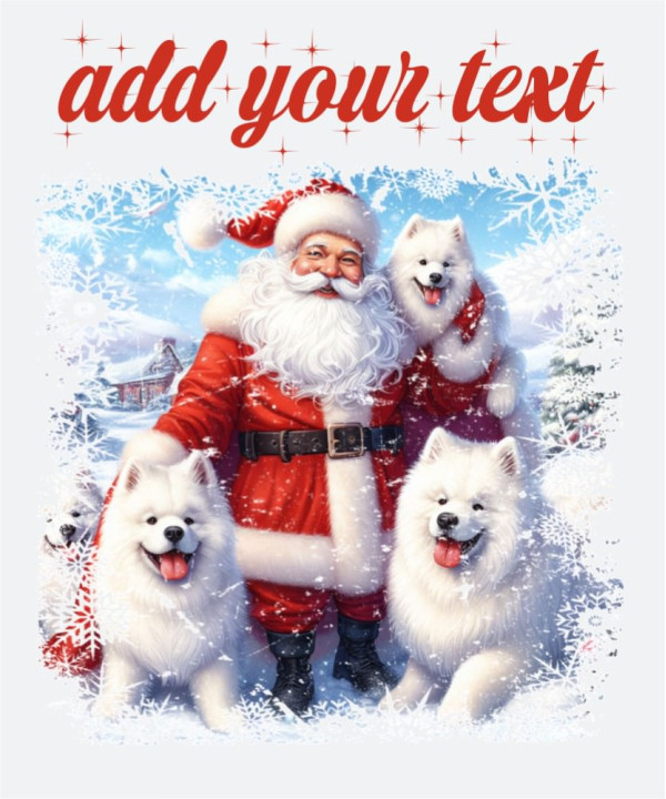 Santa with Samoyeds Santa with Samoyeds