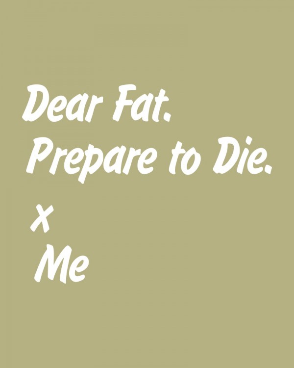 Dear Fat, Prepare To Die